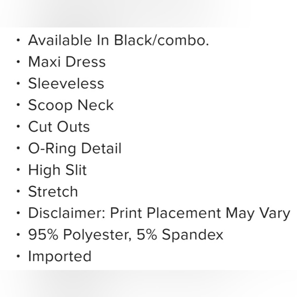 Maxi Dress Sleeveless Scoop Neck Cut Outs O-Ring Detail High Slit - Picture 7 of 7